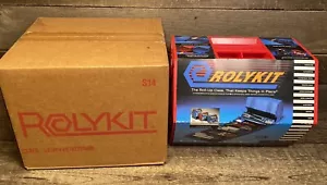 Vintage Rolykit S-14 NOS Red Roll-Up Storage Box Case-8 1/4 x 11 x 9 1/2" - Picture 1 of 8