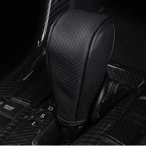 Car Accessories Gear Shift Knob Cover Black Leather Shifter Sleeve Protector - Picture 1 of 11
