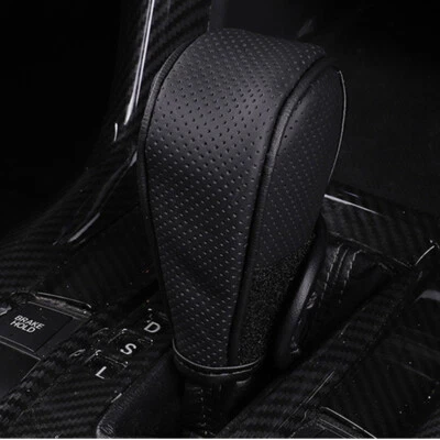 Car Accessories Gear Shift Knob Cover Black Leather Shifter Sleeve Protector - Image 1 of 4