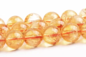 "Cuentas de citrino amarillo natural genuino de 8-9 mm grado A+ cuentas redondas sueltas de 15" - Imagen 1 de 3