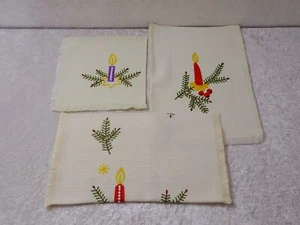 T8UDEA - 3 X Diseño Navideño Mantel Hecho A Mano Bordado - Vintage - Imagen 1 de 10