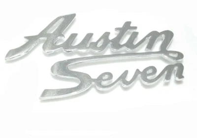 Riproduzione Anteriore Griglia Austin Seven Logo Scritta Badge Metallo Cromo - Immagine 1 di 4