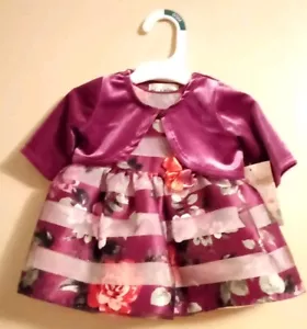 Mia & Mimi Baby 0-3 Monate Shadow 3-teiliges Set Kleid, Höschen & Achselzucken - Bild 1 von 10