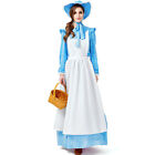 Halloween Adult Maid Dress Costumes Blue Outfit Cosplay Womens Fancy Suit