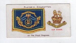 Players Drum Banners & Cap Badges 1924 #11 1st The Royal Dragoons