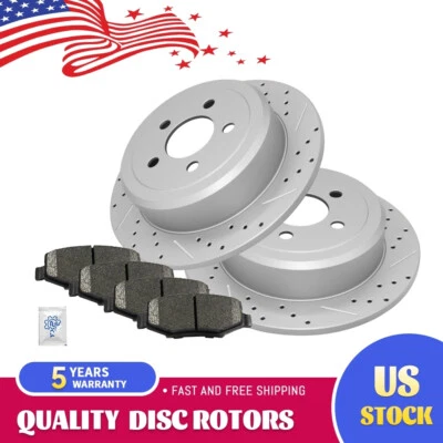 Rear Brake Rotors + Ceramic  Pads for 2008- 2011 Dodge Nitro Jeep Liberty - Image 1 of 4