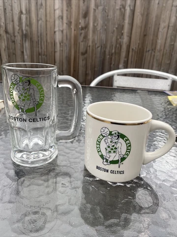 vintage boston celtics nba drinking mugs lot of 2 Cover
