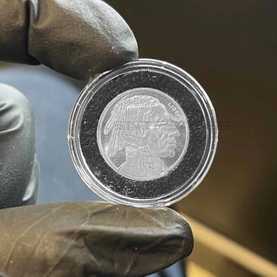 Lot of 4 GSM 1/10 oz 999 Fine Silver Round Indian Head Buffalo in CAP - Image 1 of 4