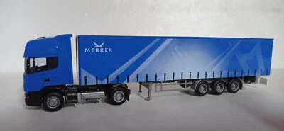 AWM Scala 1:87 Scania 124L 420 promozionale " Merker "  --- Herpa Albedo Rietze - Immagine 1 di 3