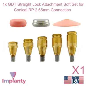 1x Dental Straight Lock Attachment Soft Silicone Set Conical RP 2.65mm System - Picture 1 of 12