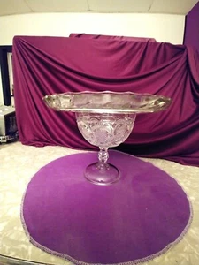 PARTY CENTER PCS SERVING TRAY DIVIDED 5 SECTION PEDESTAL PRESSED GLASS BOWL - Picture 1 of 11