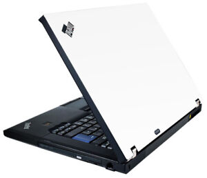 WHITE Vinyl Lid Skin Cover Decal fits IBM Lenovo ThinkPad T61 Laptop
