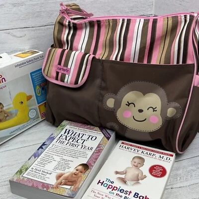 Lote para expectante mamá bolsa de pañales Carter’s bolso de hombro libros baño inflable Foto 1 de 4