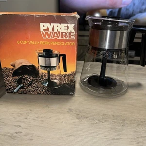 NOS PYREX WARE 6 Cup Valu Perk Percolator Coffee Maker 806 Vintage Made in USA - Picture 1 of 15