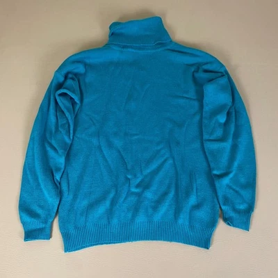 Vintage William Royce Turtleneck Sweater Women's Medium Blue Wool Blend Knit - Image 1 of 4