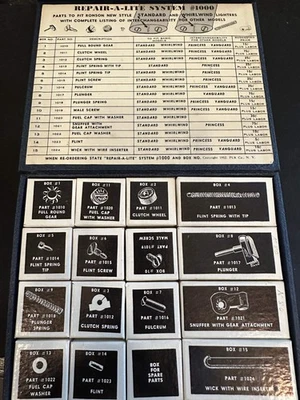 Ronson Lighter Repair-a-Lite Parts Kit #1000 full of parts - circa 1952 - Image 1 of 4