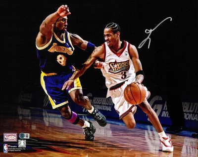 ¡OFERTA! Foto Allen Iverson Auto 16x20 Philadelphia 76ers vs. Kobe Bryant Beckett Foto 1 de 4