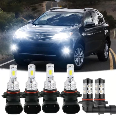 For Toyota RAV4 2006-2009 2010 2011 2012 LED Headlight Hi/Low Fog Light Bulbs 6X — 第 1/4 张图片