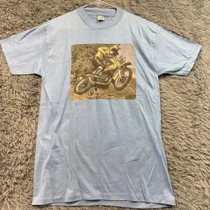 Vintage T Shirt 70s Suzuki Motorcycle Racing Roger De Coster Single stitch Moto - Picture 1 of 9