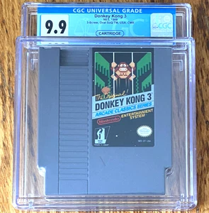 CGC 9.9 HIGHEST GRADE oval seal Donkey Kong 3 nintendo nes new factory MINT 9.9 - Picture 1 of 3
