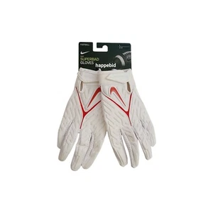 BRAND NEW Nike Superbad Football Gloves White Red DX4520-116 Adult L Fast Ship - Picture 1 of 3