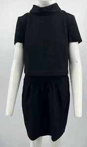 Oscar De La Renta PF12 ALTRD Black Mock-Neck Short Sleeve Combo Dress sz 8 - Picture 1 of 5