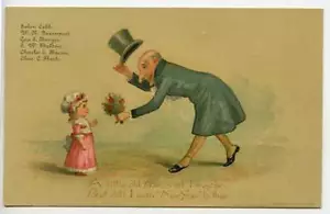Original 1883 Prang Neujahrskarte Schein Namen - Bild 1 von 1