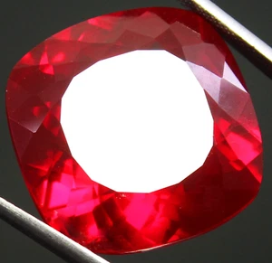 Natural 48.50 Ct Certified Burma Pigeon Blood Red Ruby 22x22 MM Cushion Gemstone - Picture 1 of 6