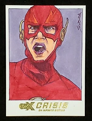 Cryptozoic Czx Crisis Sur Infinite Earths L'Flash 1/1 Croquis par John Sloboda - Photo 1/3