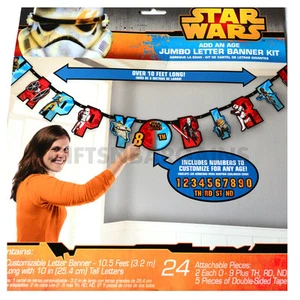 Star Wars Rebels Boys Birthday Add An Age Alphnabet Letter Banner Jumbo Party - Picture 1 of 5
