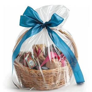 Large Clear Cellophane Gift bags 20 Pack 12"X18" Cellophane Wrap for Gift Bas... - Picture 1 of 6