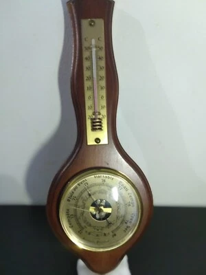 Ancien baromètre thermomètre mural à suspendre - Photo 1/4