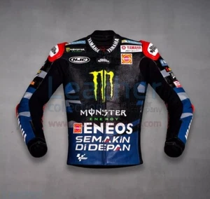 Yamaha Motorbike Cowhide Leather Jacket Motorcycle Sports Racing Leather Jacket - Picture 1 of 4