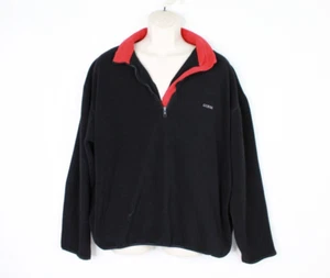Vintage Guess Pullover Herren Large Fleece 1/4 Zip Pulli Schwarz Rot - Bild 1 von 12