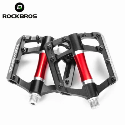 ROCKBROS MTB Bike Pedals Flat Aluminum Non-Slip Bearing Bicycle Platform Pedals - Image 1 of 4