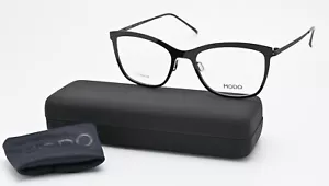 MODO Brille Model 4111 BLK 53-19 145 Titanium Leicht Glanz Schwarz Cat Eye Large - Bild 1 von 8
