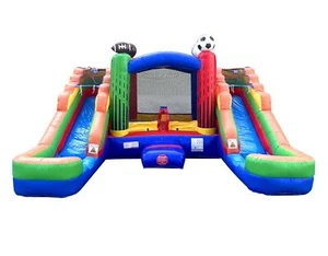 Commercial Inflatable Bounce House Sports Double Water Slide Combo NO Blower - Picture 1 of 10