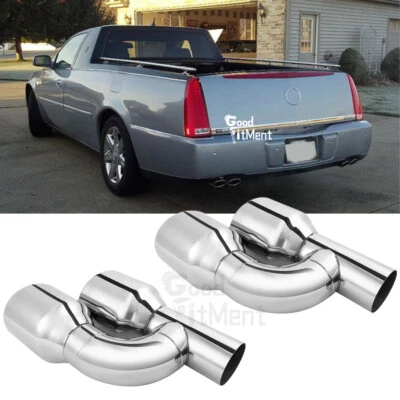 For Cadillac DTS 2000-11 2X Quad 4" Out Exhaust Tips 2.5" Inlet Bevel Slant Cut Foto 1 de 4