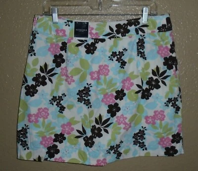 SONOMA SKORT MISSES TALLA 10 100% ALGODÓN NUEVO BLANCO MULTICOLOR FLORAL NUEVO CON ETIQUETAS Foto 1 de 4