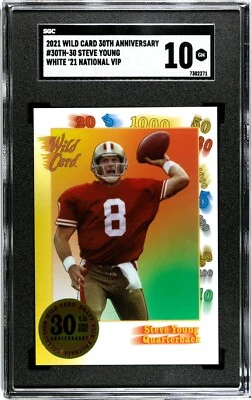 2021 Wild Card 30th Anniversary White #30 Steve Young SGC 10 GEM - Image 1 of 2
