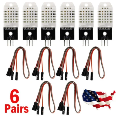 6x Digital Temperature Humidity Sensor Compatible with DHT22 AM2302 For Arduino - Image 1 of 4