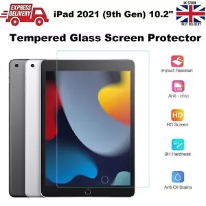 100% GENUINE Tempered Glass Protector for iPad 9th Gen (2021) A2603/A2604/A2605 - Picture 1 of 12