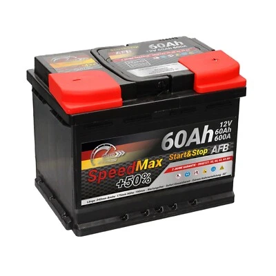 VARTA Autobatterie SPEED MAX 12V 60Ah 600A Start Stop EFB Starterbatterie AFB