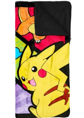 Character Youth Slumber Bag Throw Blanket Kids Sleepover Pokémon - Image 1 of 3