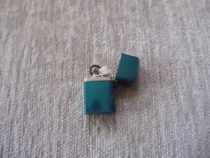 Vintage Miniature Mini Metal One Inch Tall Cigarette Lighter - Japan - Blue Tone - Picture 1 of 11