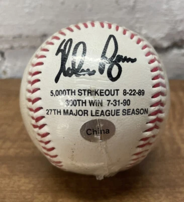 Nolan Ryan signed MLB Baseball Record Commemorative Milestone Signature - Image 1 of 3