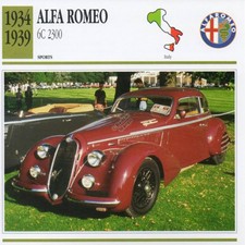 1934-1939 ALFA ROMEO 6C 2300 Sports Classic Car Photo/Info Maxi Card
