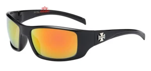 Choppers Square Polycarbonate Motorcycle Sunglasses Black/Smoke/Mirror 6714 - Picture 1 of 11