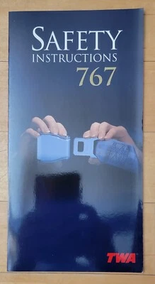 TRANS WORLD AIRLINES TWA - TARJETA DE SEGURIDAD - BOEING B767-200 - 4959 - REV 6/98 Foto 1 de 2