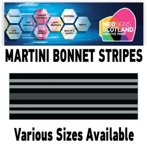 MC1.1 Martini Racing Monochrome Wandstreifen 1,1m (1100mm) lang laminiert - Bild 1 von 19
